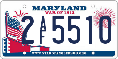MD license plate 2AF5510
