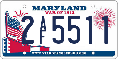 MD license plate 2AF5511