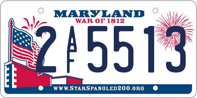 MD license plate 2AF5513
