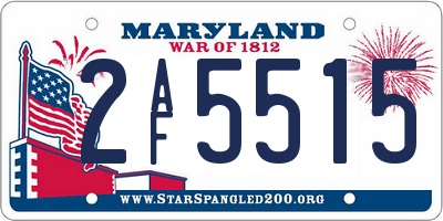 MD license plate 2AF5515