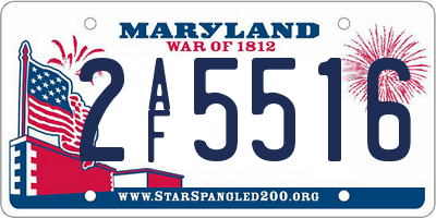 MD license plate 2AF5516
