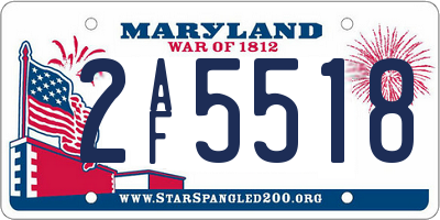MD license plate 2AF5518