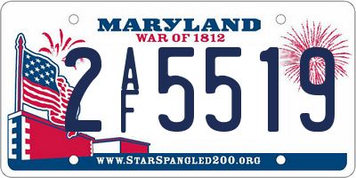 MD license plate 2AF5519