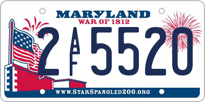 MD license plate 2AF5520