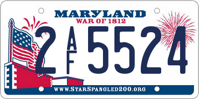 MD license plate 2AF5524
