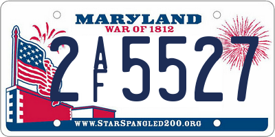 MD license plate 2AF5527