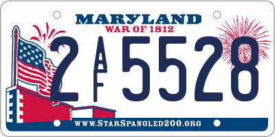 MD license plate 2AF5528