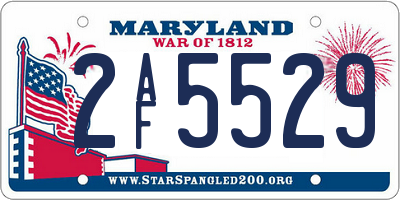 MD license plate 2AF5529