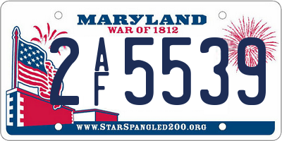 MD license plate 2AF5539