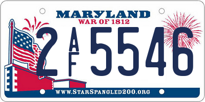 MD license plate 2AF5546