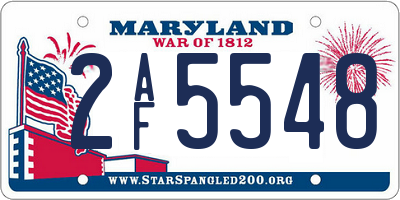 MD license plate 2AF5548