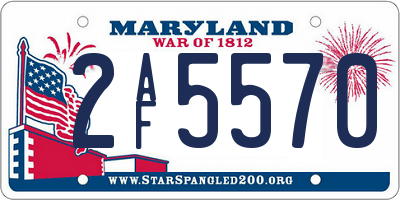 MD license plate 2AF5570
