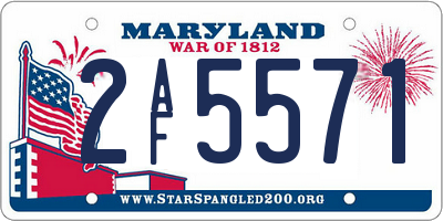 MD license plate 2AF5571
