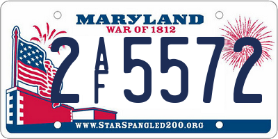 MD license plate 2AF5572
