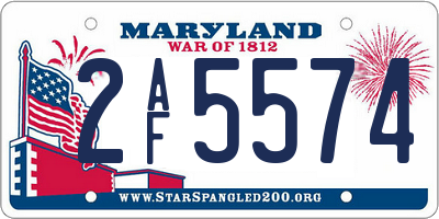 MD license plate 2AF5574