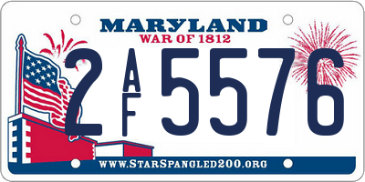 MD license plate 2AF5576