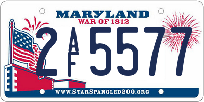 MD license plate 2AF5577
