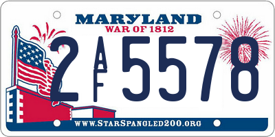 MD license plate 2AF5578