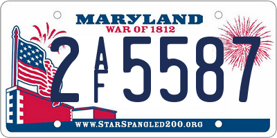 MD license plate 2AF5587