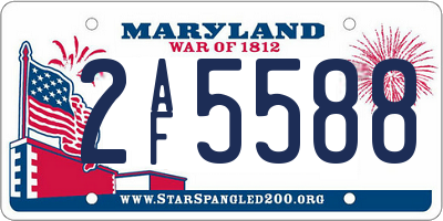 MD license plate 2AF5588