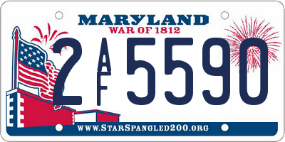 MD license plate 2AF5590