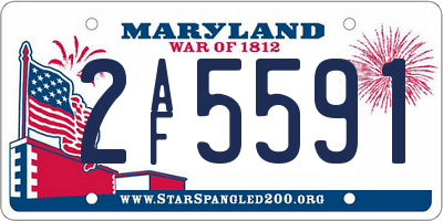MD license plate 2AF5591
