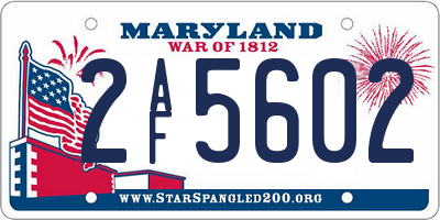 MD license plate 2AF5602