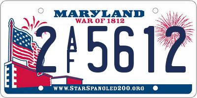 MD license plate 2AF5612