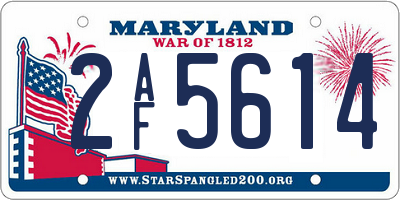 MD license plate 2AF5614