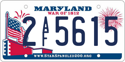 MD license plate 2AF5615