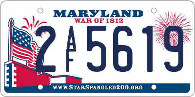 MD license plate 2AF5619