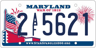 MD license plate 2AF5621