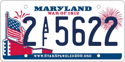MD license plate 2AF5622