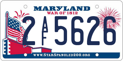 MD license plate 2AF5626