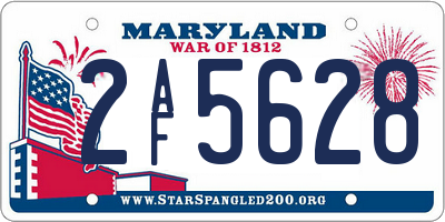 MD license plate 2AF5628
