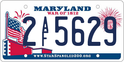 MD license plate 2AF5629