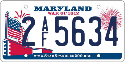 MD license plate 2AF5634