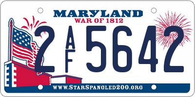 MD license plate 2AF5642