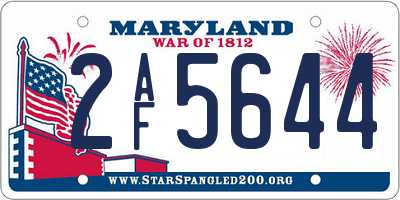 MD license plate 2AF5644