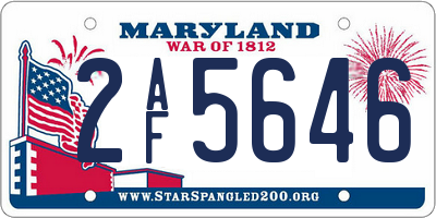 MD license plate 2AF5646