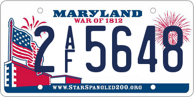 MD license plate 2AF5648