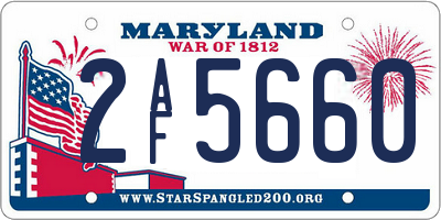 MD license plate 2AF5660
