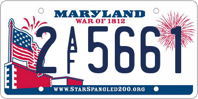 MD license plate 2AF5661
