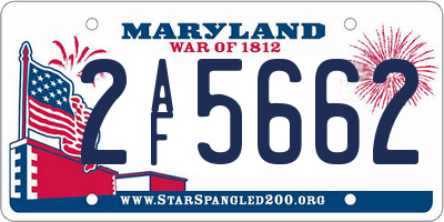 MD license plate 2AF5662