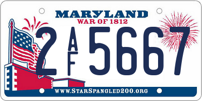 MD license plate 2AF5667