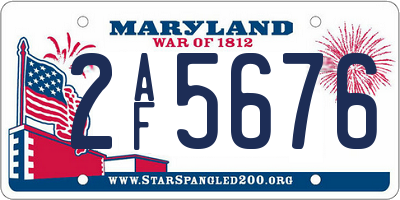 MD license plate 2AF5676