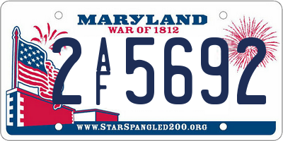 MD license plate 2AF5692