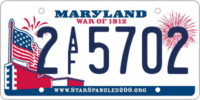 MD license plate 2AF5702