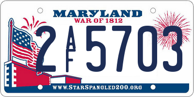 MD license plate 2AF5703