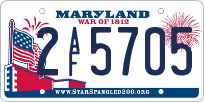 MD license plate 2AF5705